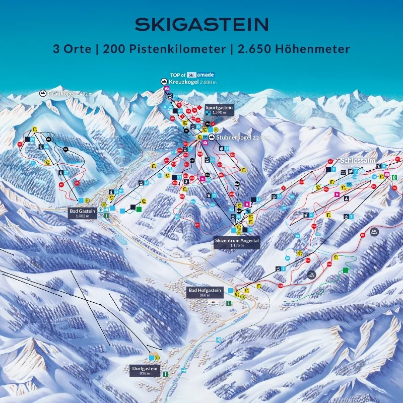Pisten Übersicht Ski Gastein